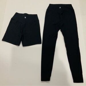 BuffBunny Midnight Black Leggings and Shorts Set